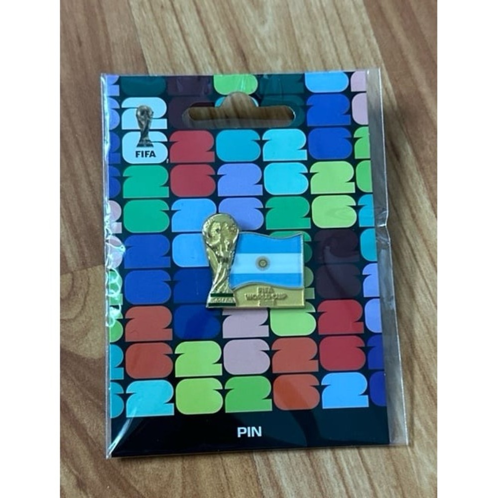 FIFA World Cup 2026 Argentina Flag & Trophy Pin – Brand New, Sealed!